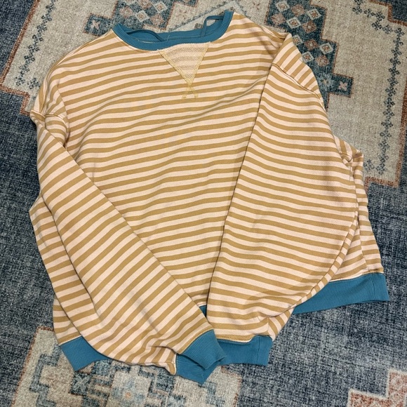 Free People Classic Striped Oversized Crewneck - Picture 4 of 6
